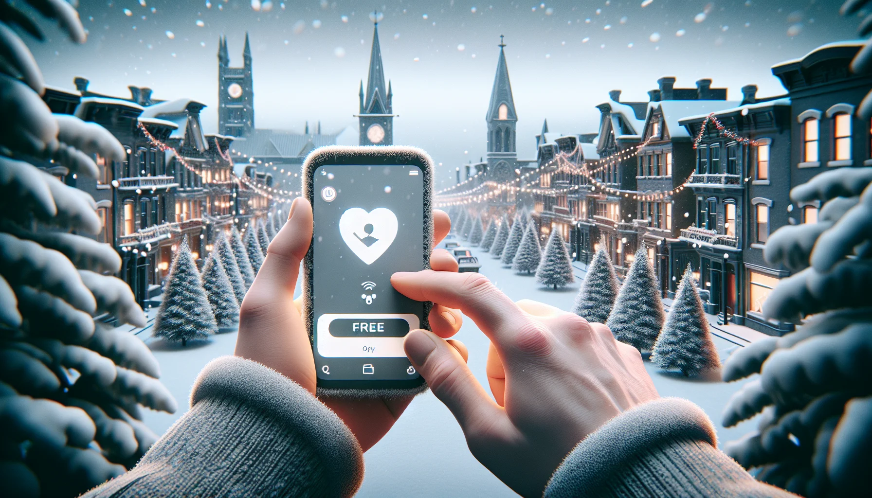 Couple canadien utilisant un site de rencontre gratuit sur leur telephone