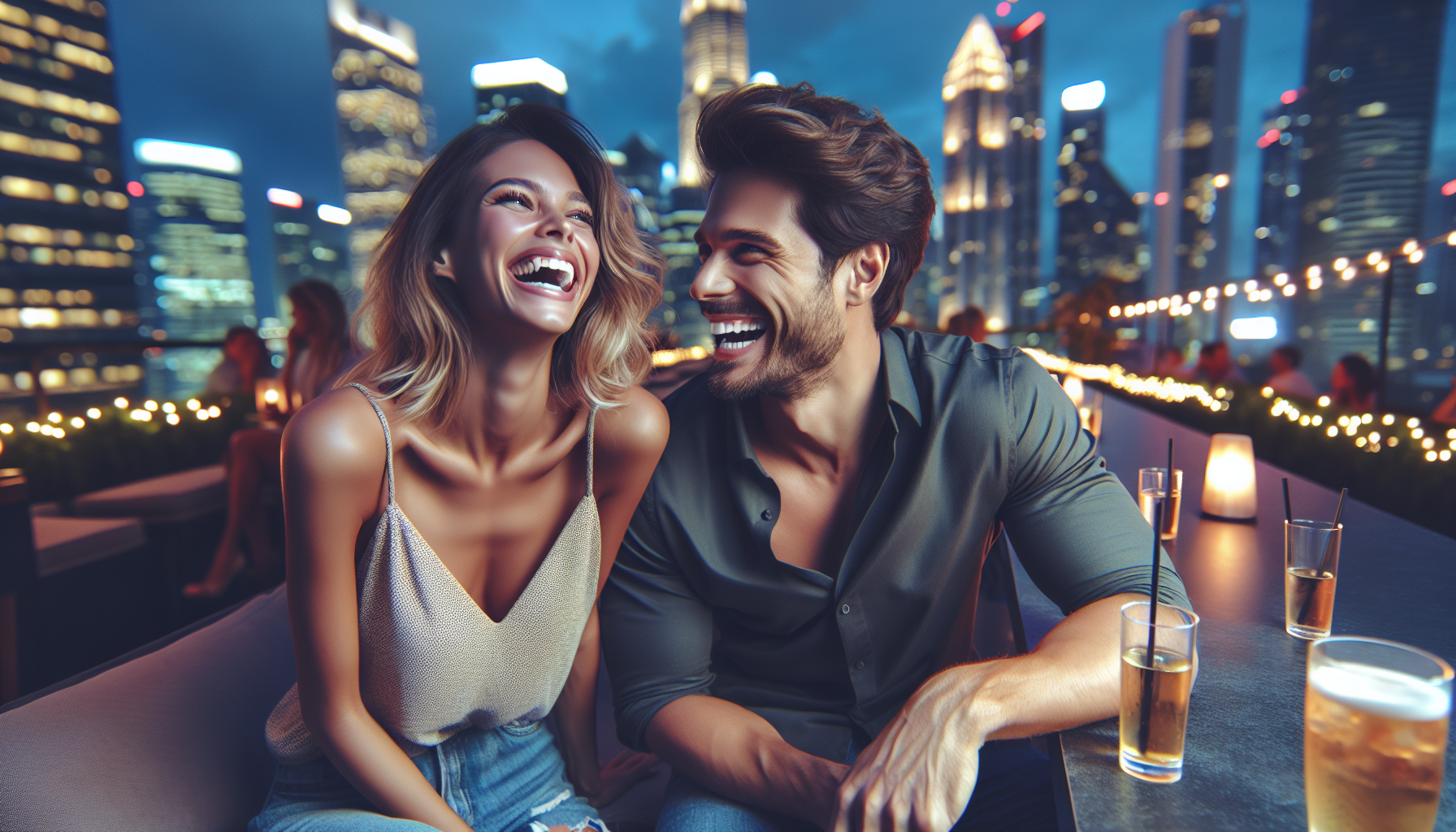 Jeune couple utilisant Zoosk pour des rencontres au Canada